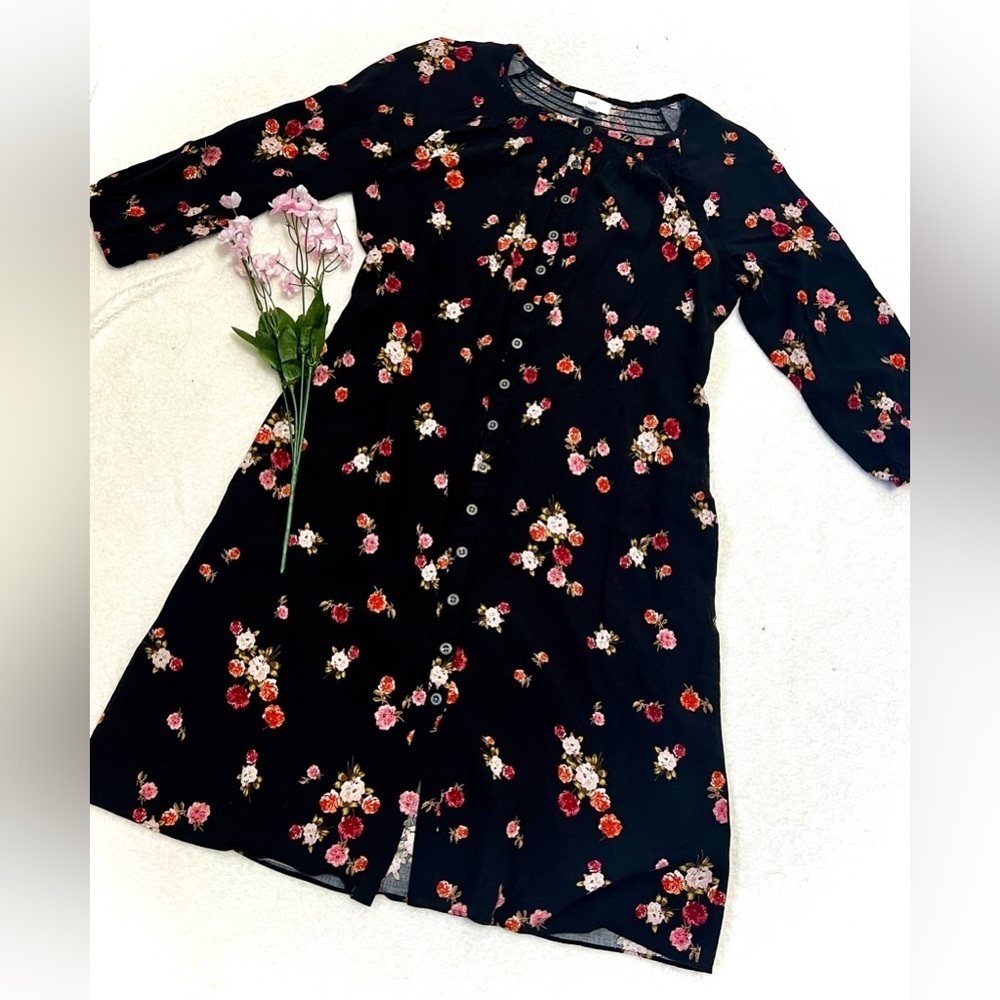 J. Jill Floral Button-Down Knee Length Dress - XS